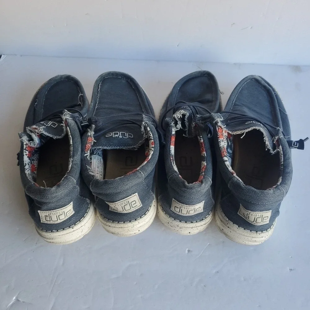 New Original Hey Dude Men's Wally Stretch Loafer‎ Shoes Blue Lot sizes 9&10
